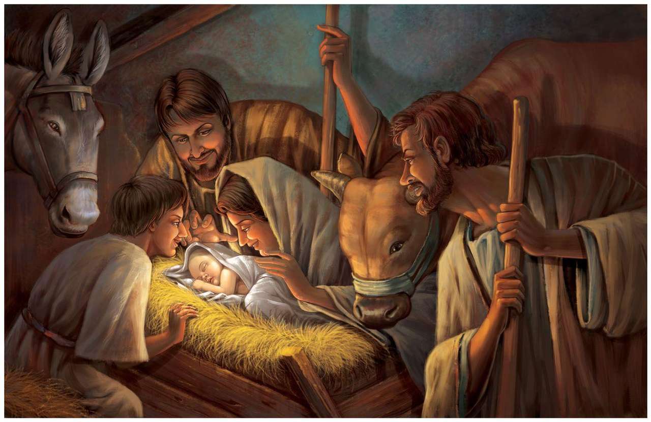 Jesus född pussel online från foto