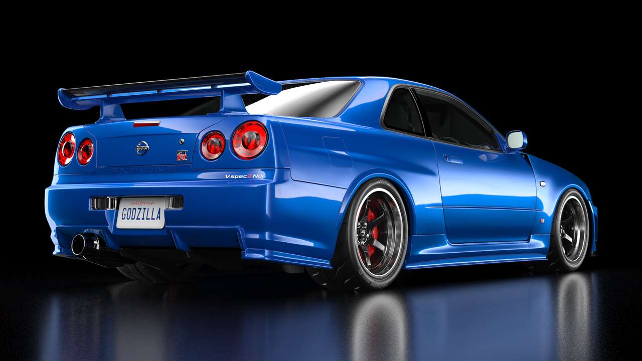 nissan skyline gtr r34 puzzle online from photo