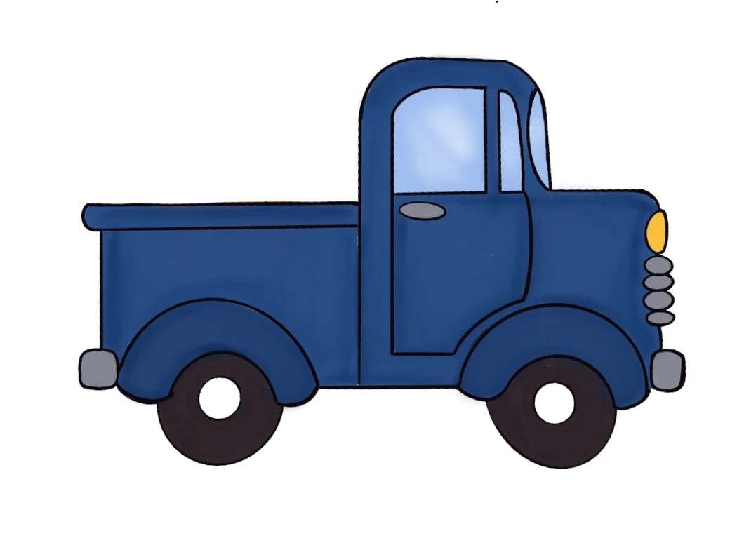 синий грузовик онлайн-пазл