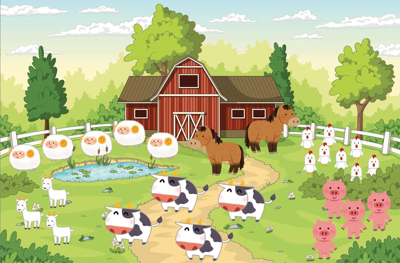 Farm Animals puzzle online from photo