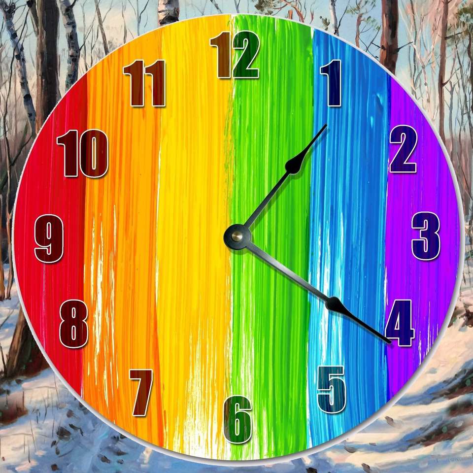 Horloge colorée puzzle en ligne