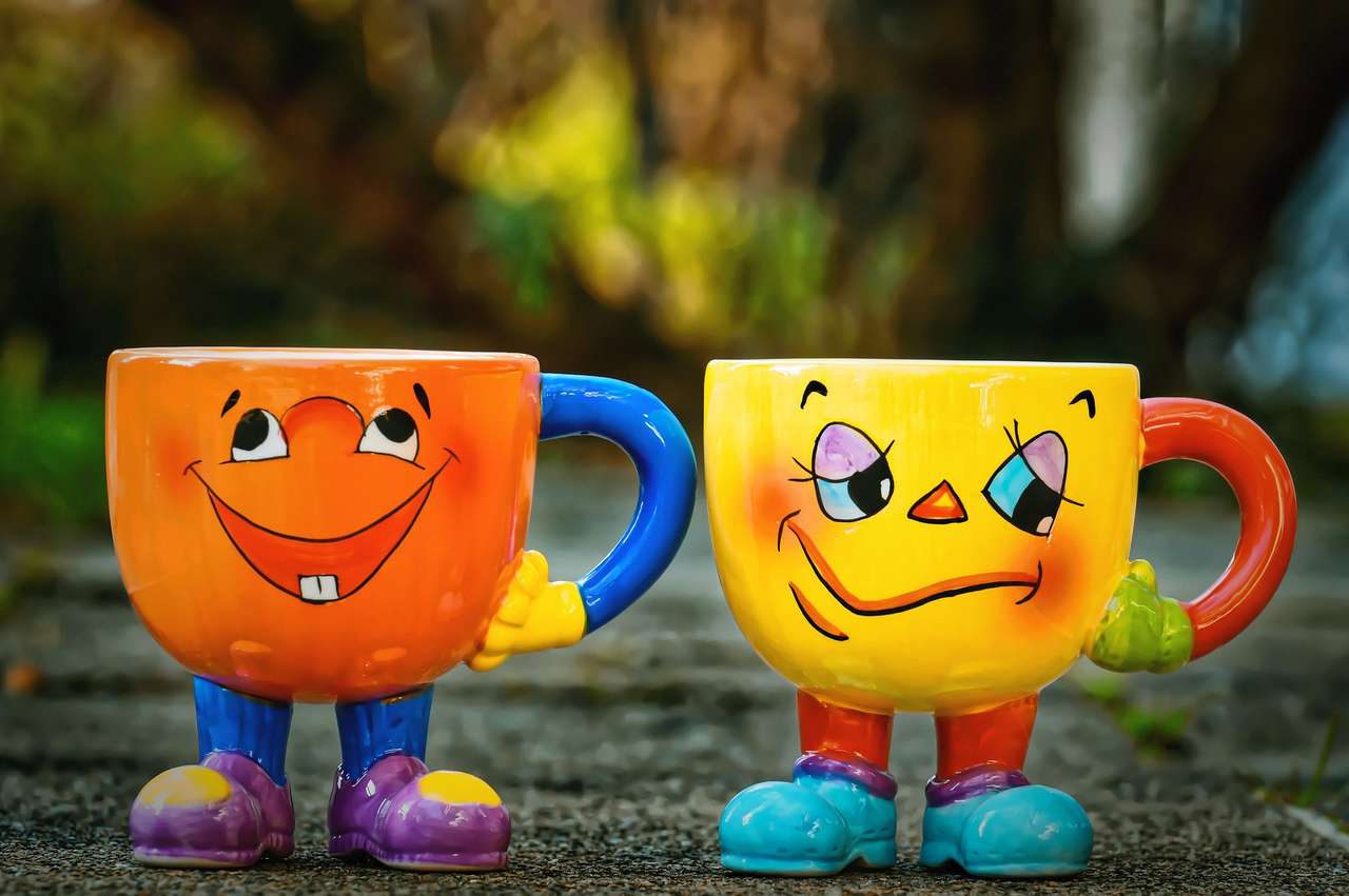 Good mood mugs puzzle online from photo