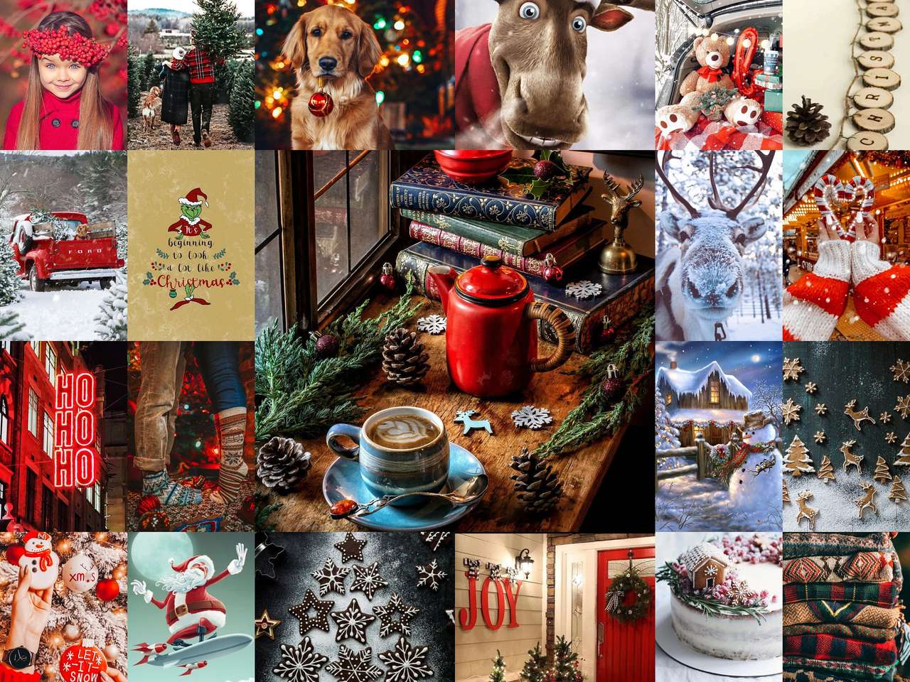 Collage Of Merry Christmas puzzle online from photo