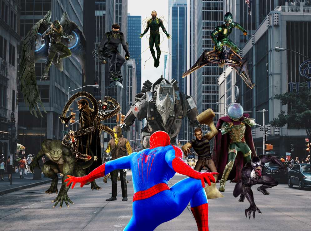 Spider-Man vs villains puzzle online from photo
