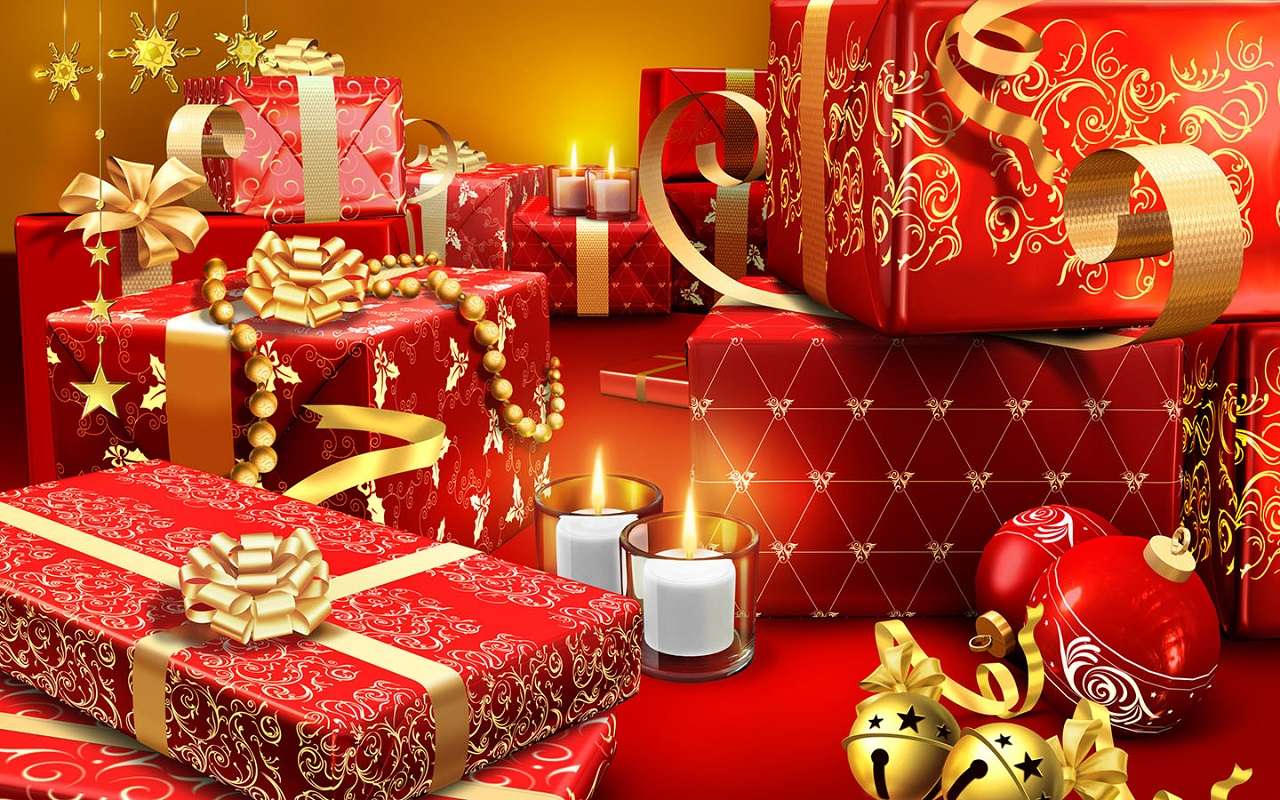 merry christmas gifts puzzle online from photo
