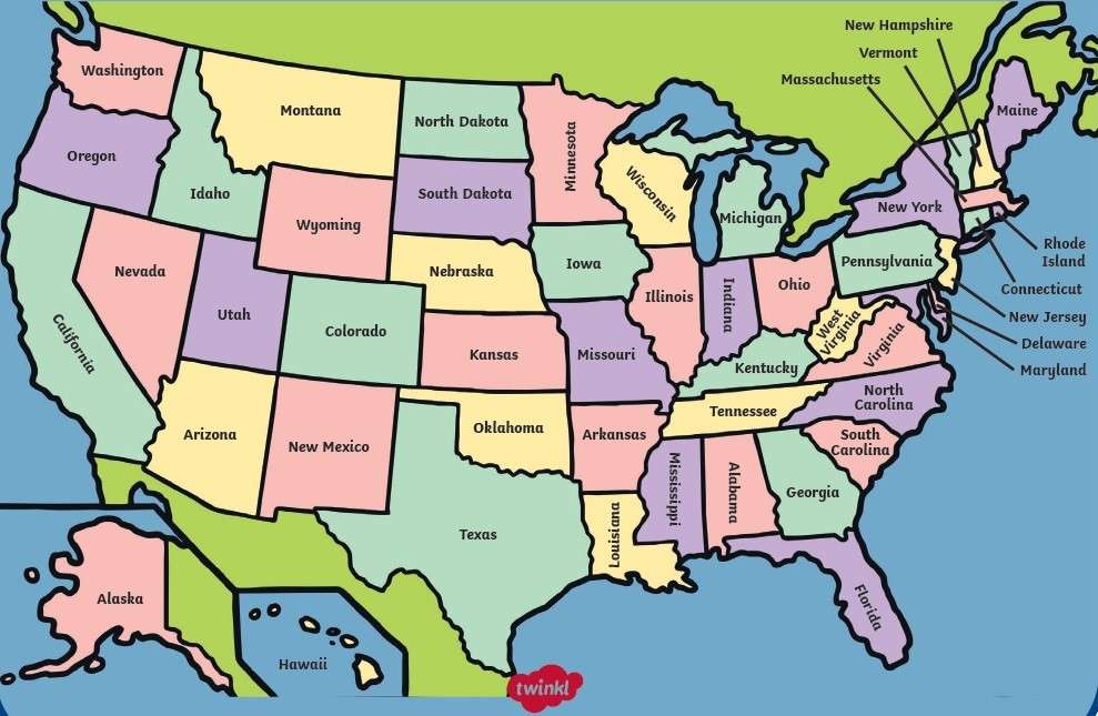 mapa americano puzzle online a partir de fotografia