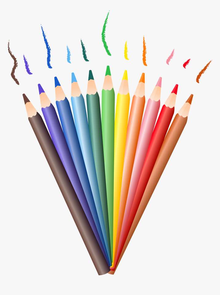 Färgade pennor pussel online från foto