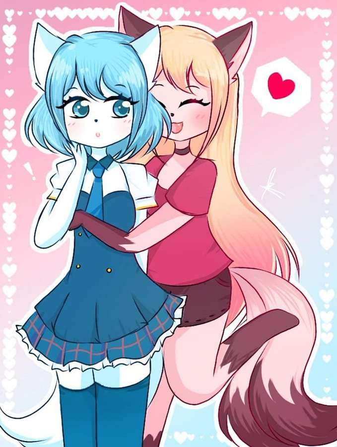 Wolfy och Luna pussel online från foto