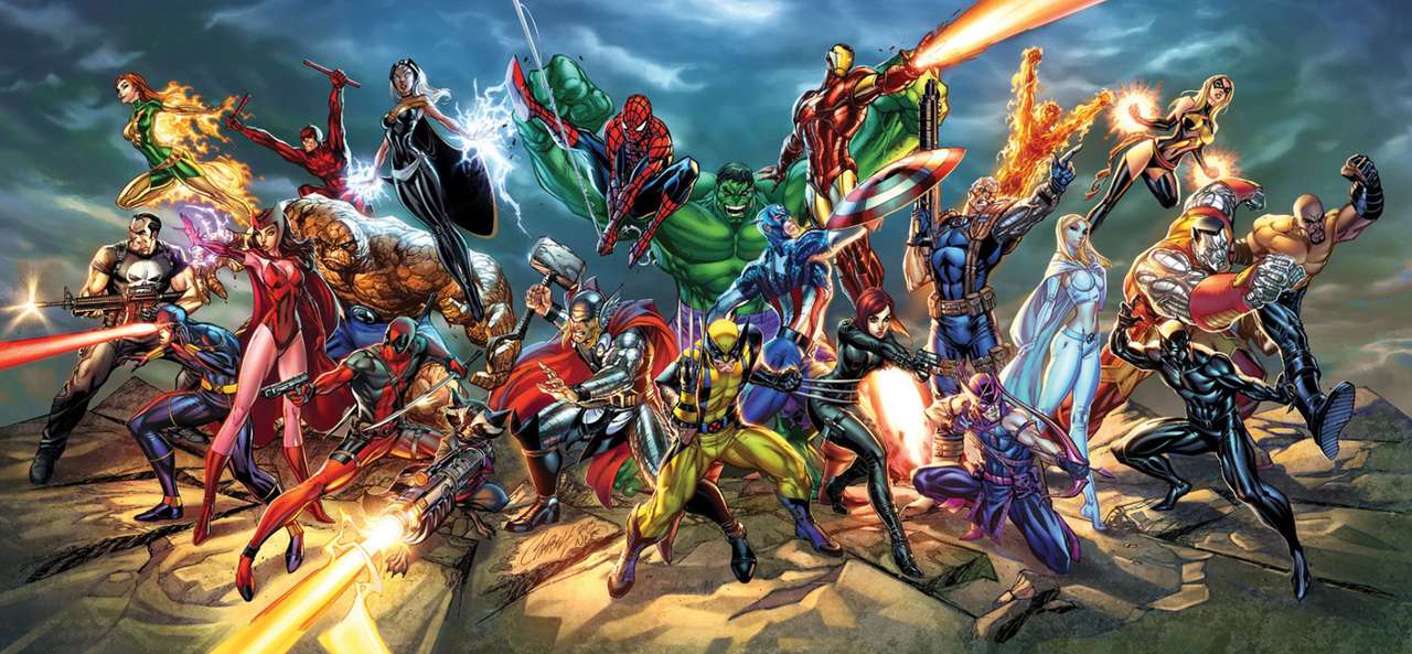 Supereroii Marvel puzzle online din fotografie