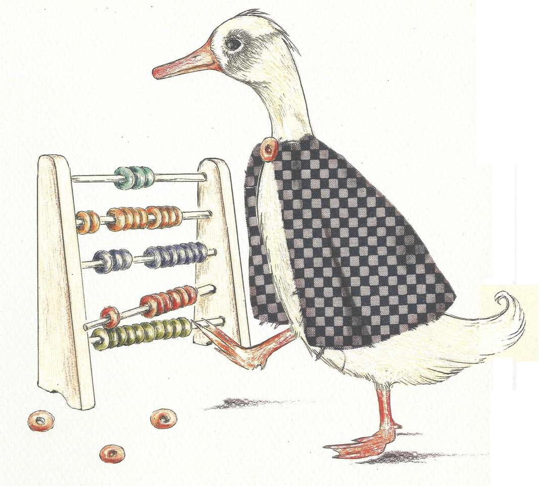 Goose with abacus puzzle online from photo