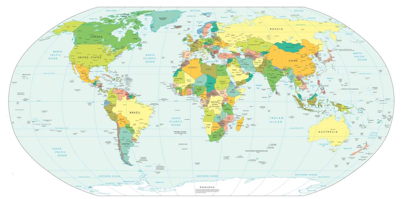 mapa světa online puzzle