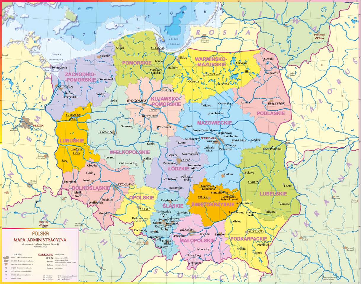 χάρτης της Πολωνίας παζλ online από φωτογραφία