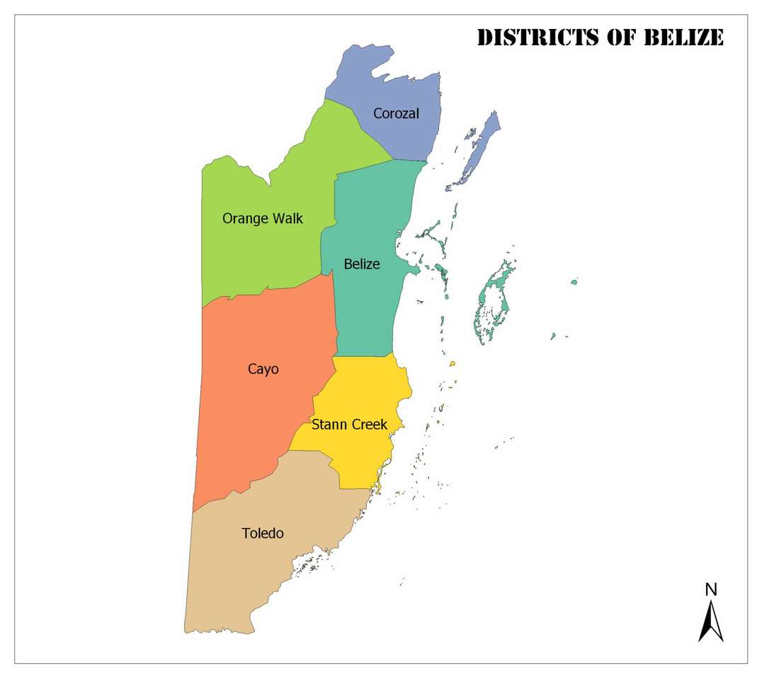 Карта Белиза онлайн-пазл