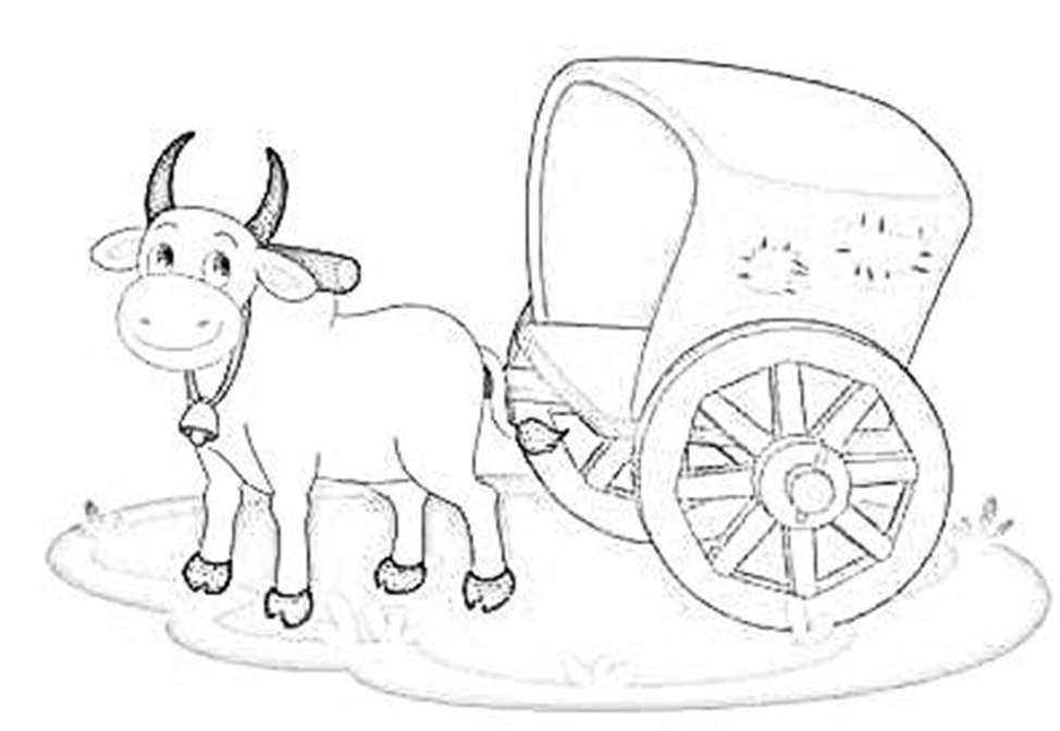 крава с количка онлайн пъзел