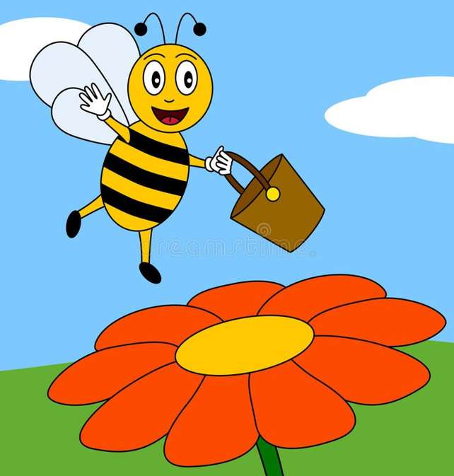 egy méh a virágon puzzle online fotóról