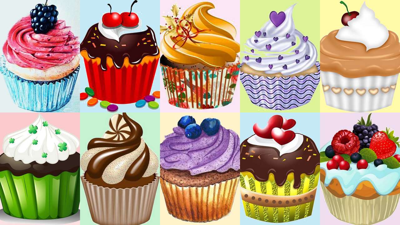 Cup cakes puzzle online from photo