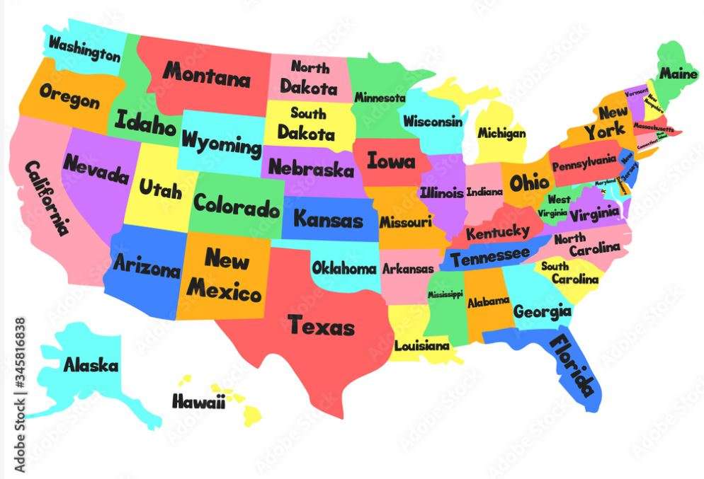 Puzzle Mapa USA online puzzle