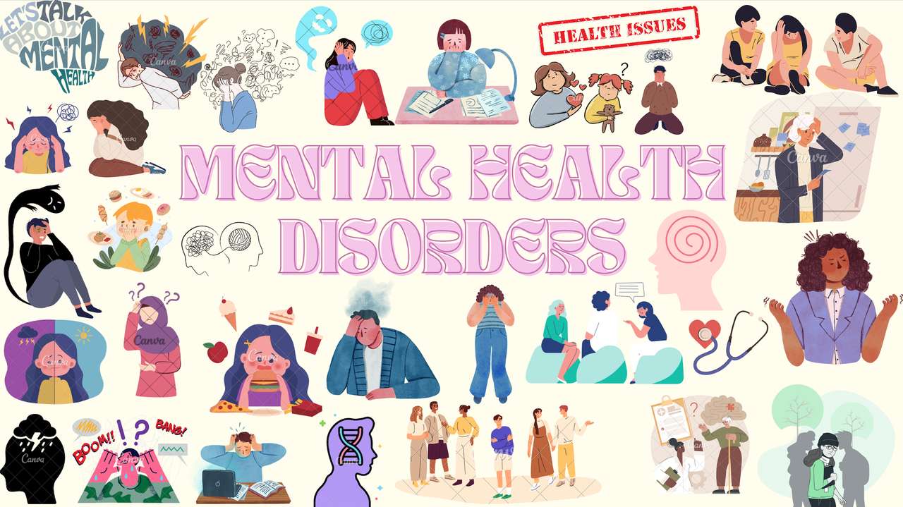 Mental health disorders puzzle online from photo