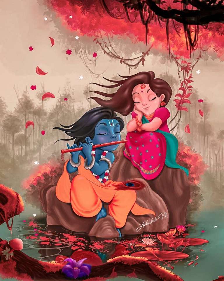 Krishna et Radha puzzle en ligne