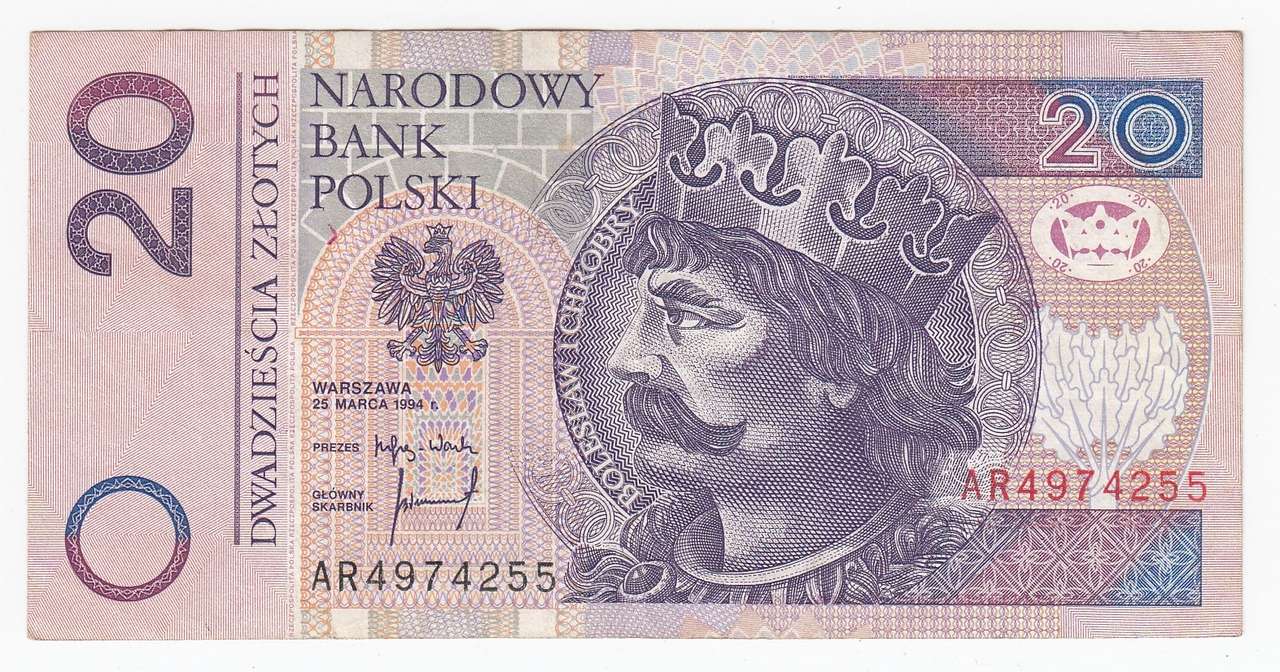 quebra-cabeça 20 zlotys poloneses puzzle online a partir de fotografia