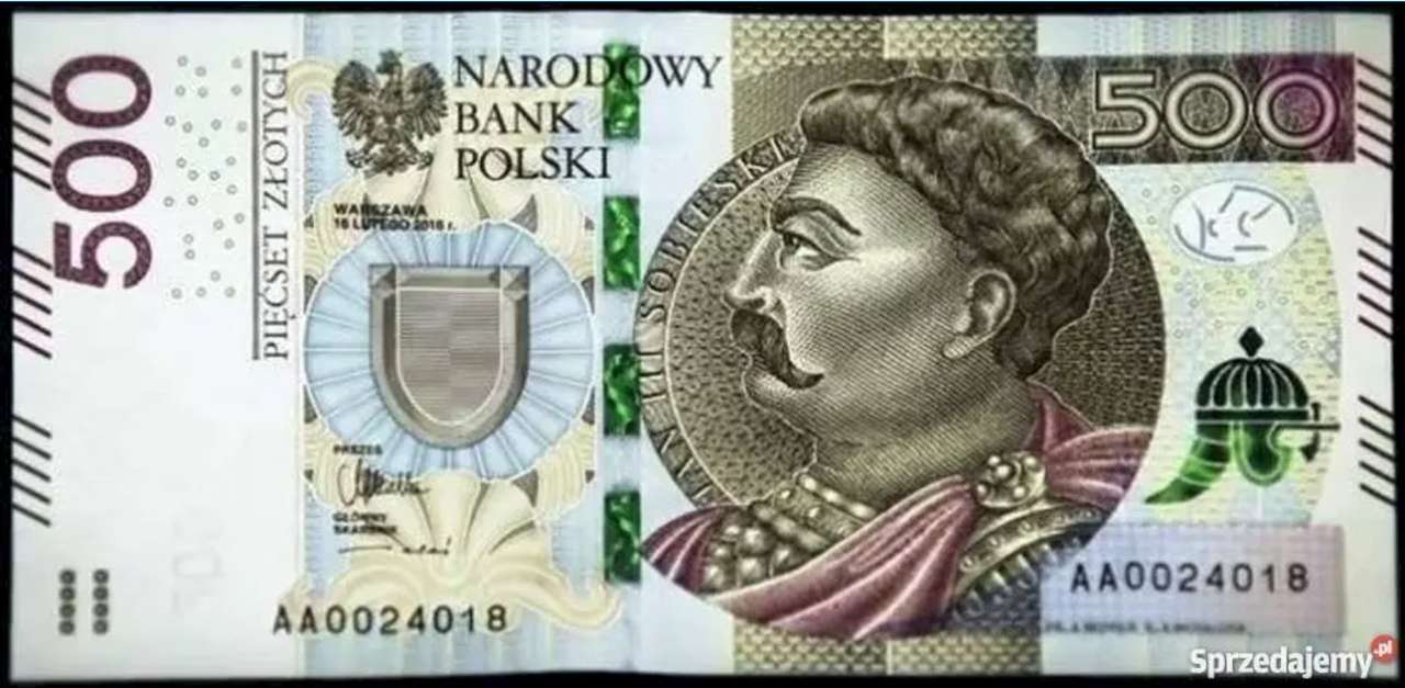 500 PLN bankjegy puzzle online fotóról