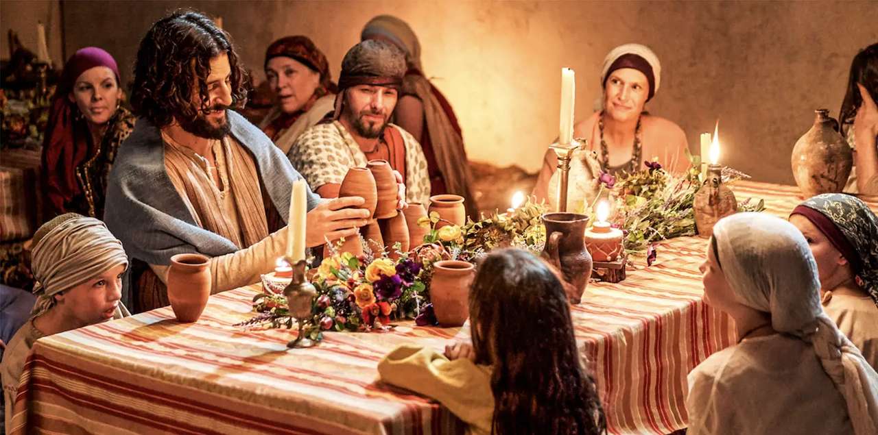 Isus împărtășește cu creștinii puzzle online din fotografie