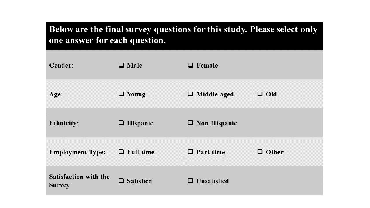 Survey Puzzle online puzzle