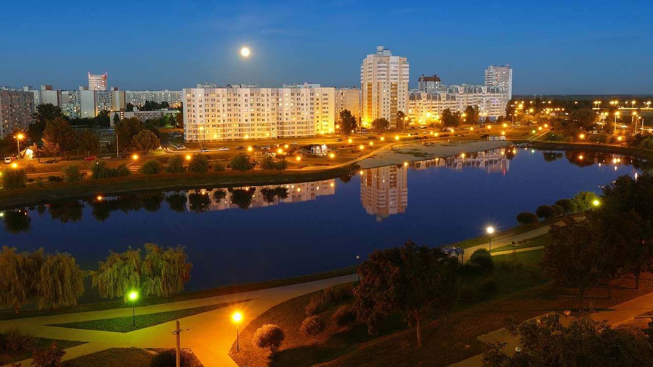 Gomel city evening photo puzzle online from photo