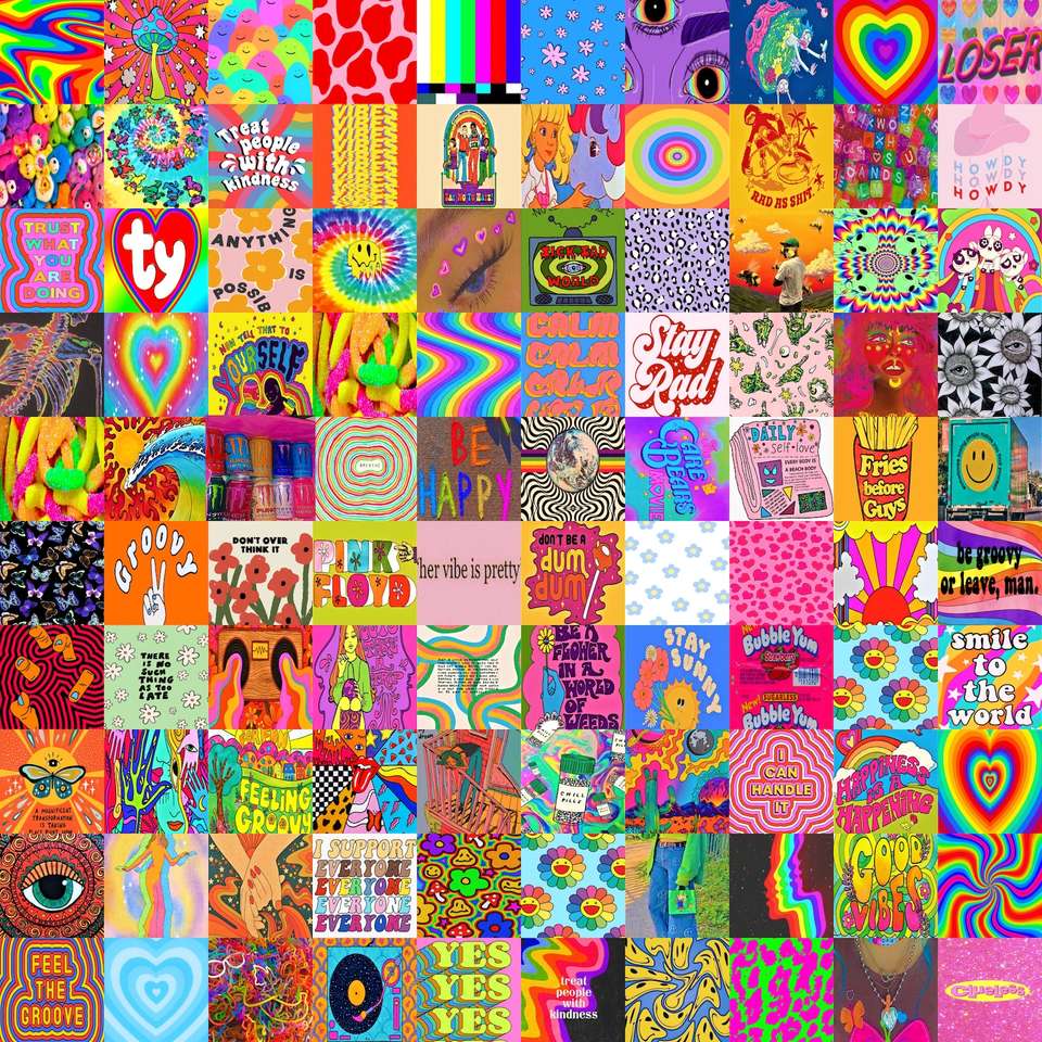 Colorful collage puzzle online from photo