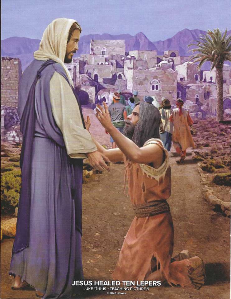 Jézus meggyógyítja a leprásokat puzzle online fotóról