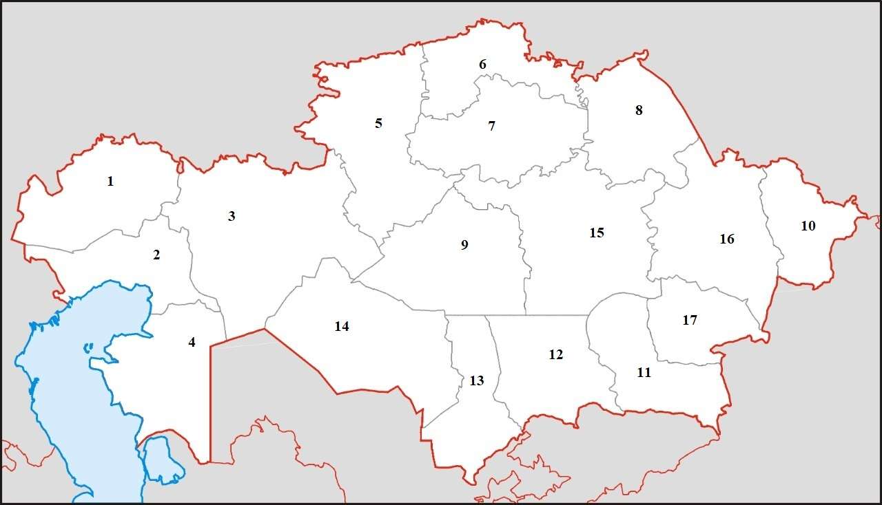 Региони на Казахстан онлайн пъзел от снимка
