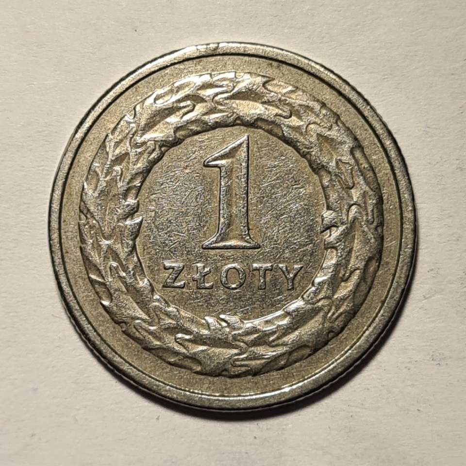 1 PLN monedă puzzle online din fotografie