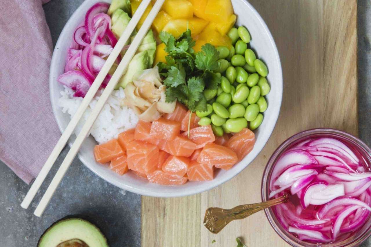 Poke bowl puzzle online from photo
