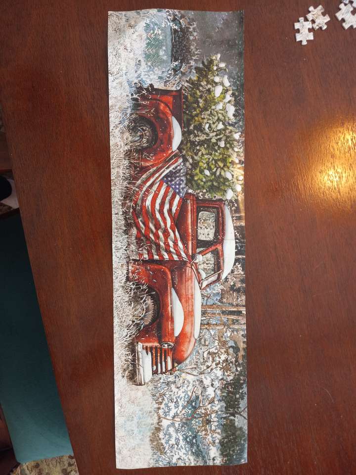 Flag truck puzzle online from photo