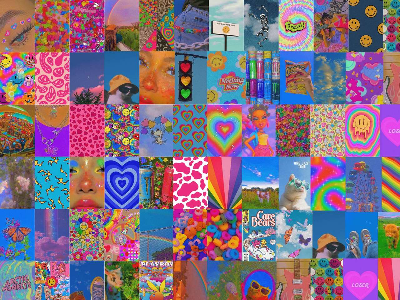 Psychedelic colorful puzzle online from photo