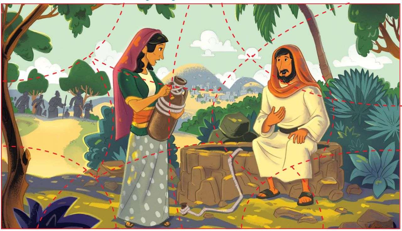Jesus e a mulher no poço puzzle online