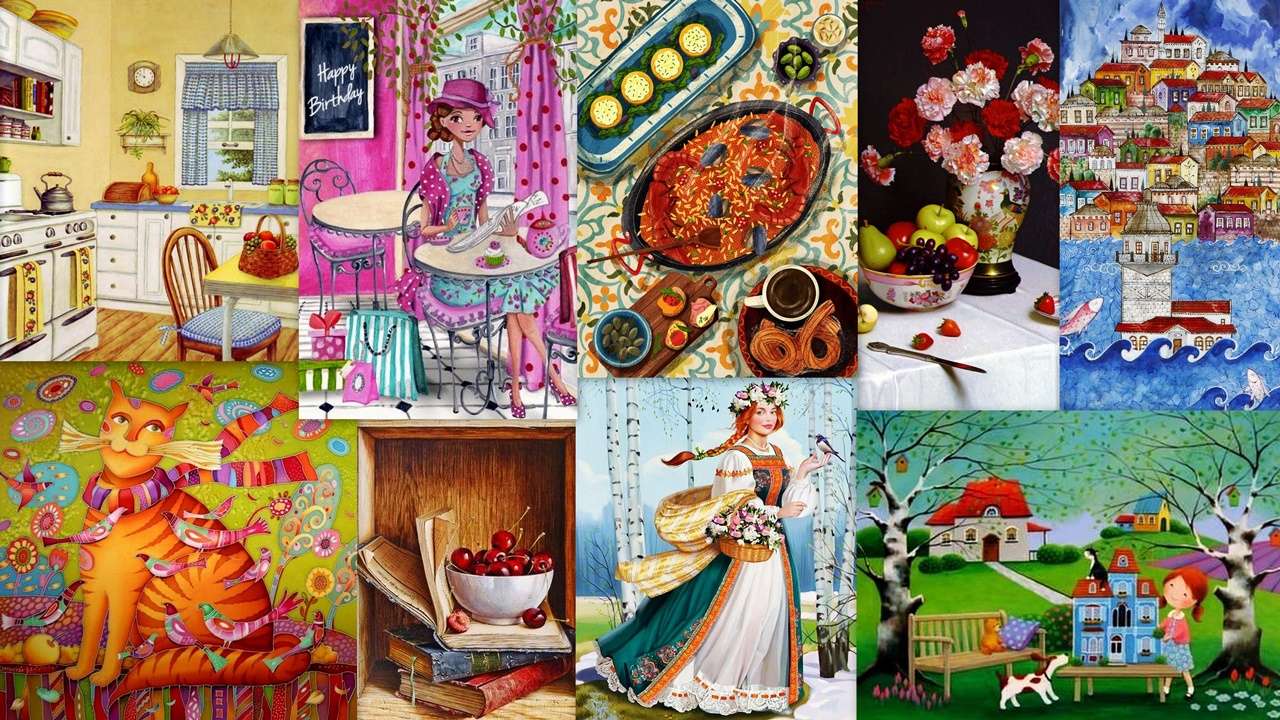 Collage of images online puzzle