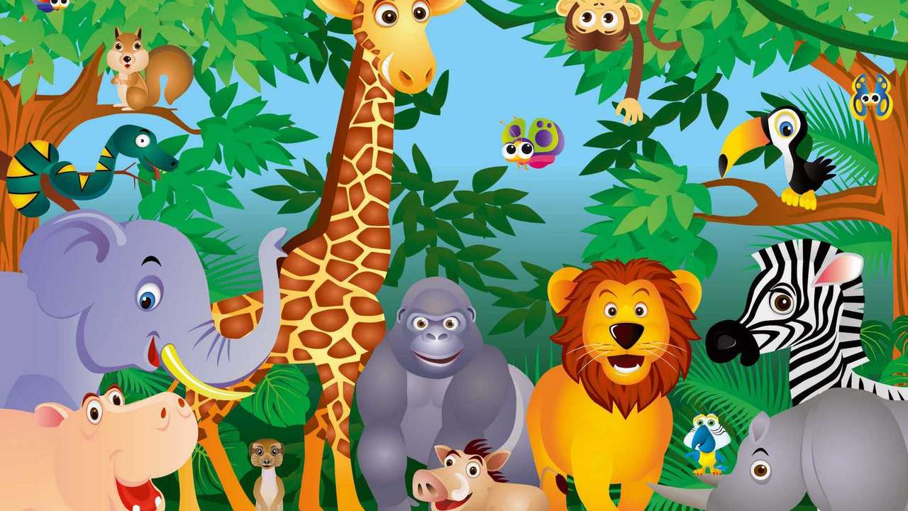 Wild animals puzzle online from photo