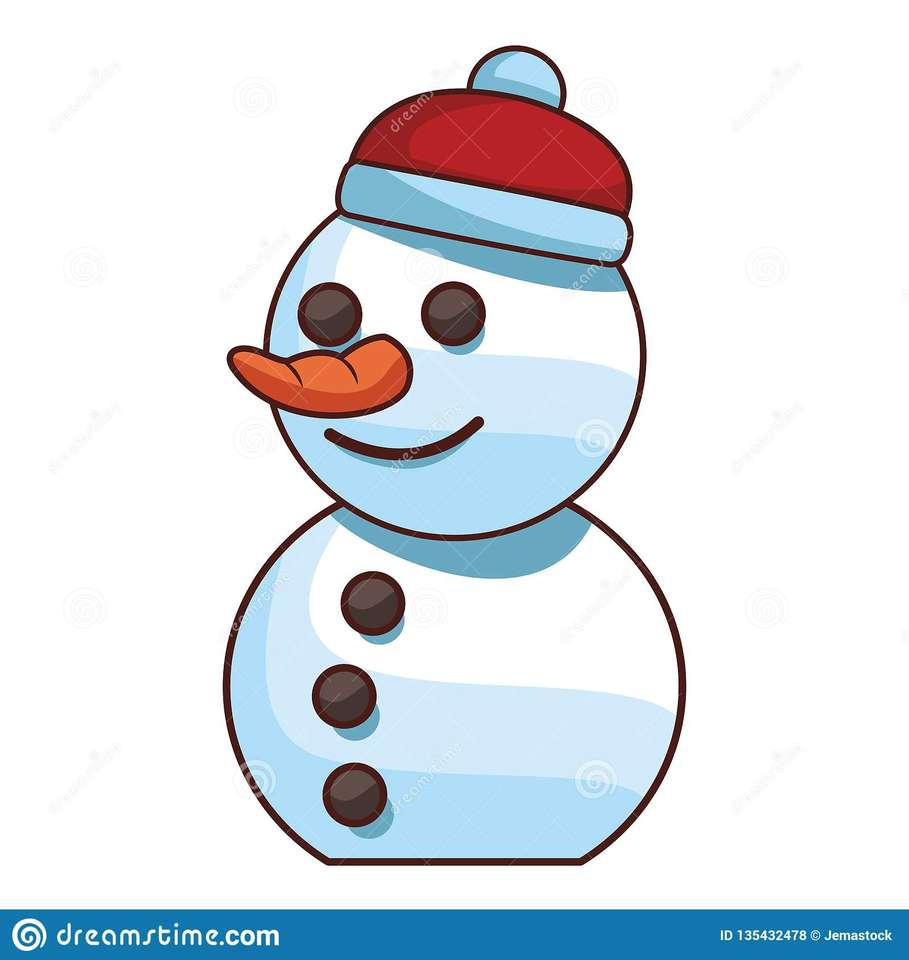 Морозний сніговик скласти пазл онлайн з фото
