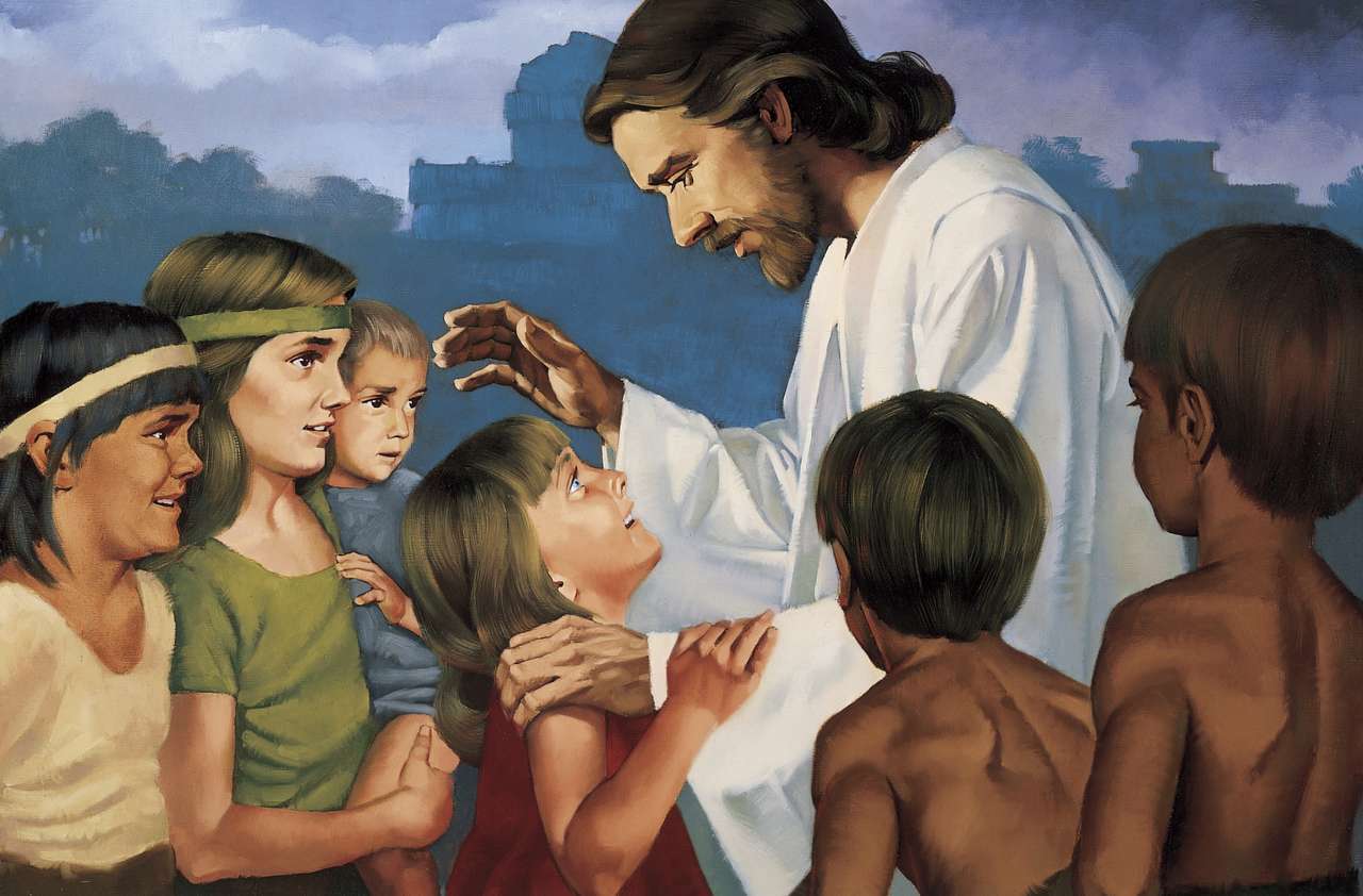 Jesus bless children puzzle online from photo