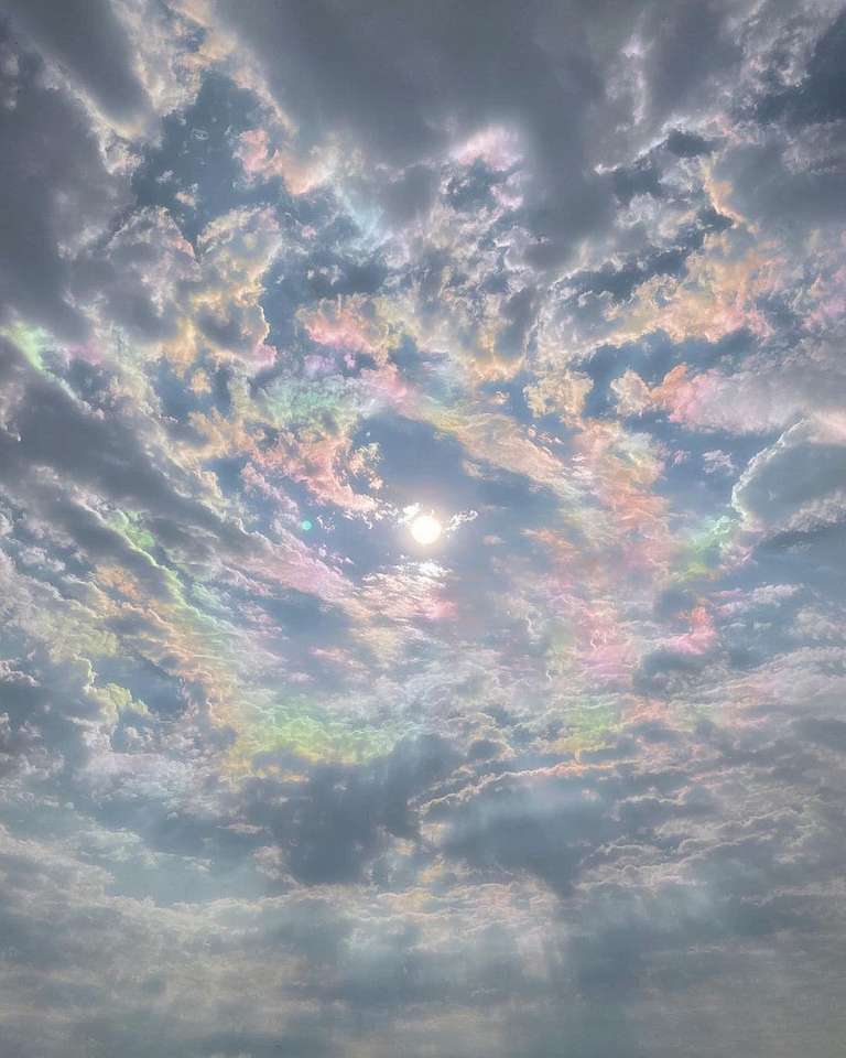 beautiful rainbow clouds puzzle online from photo