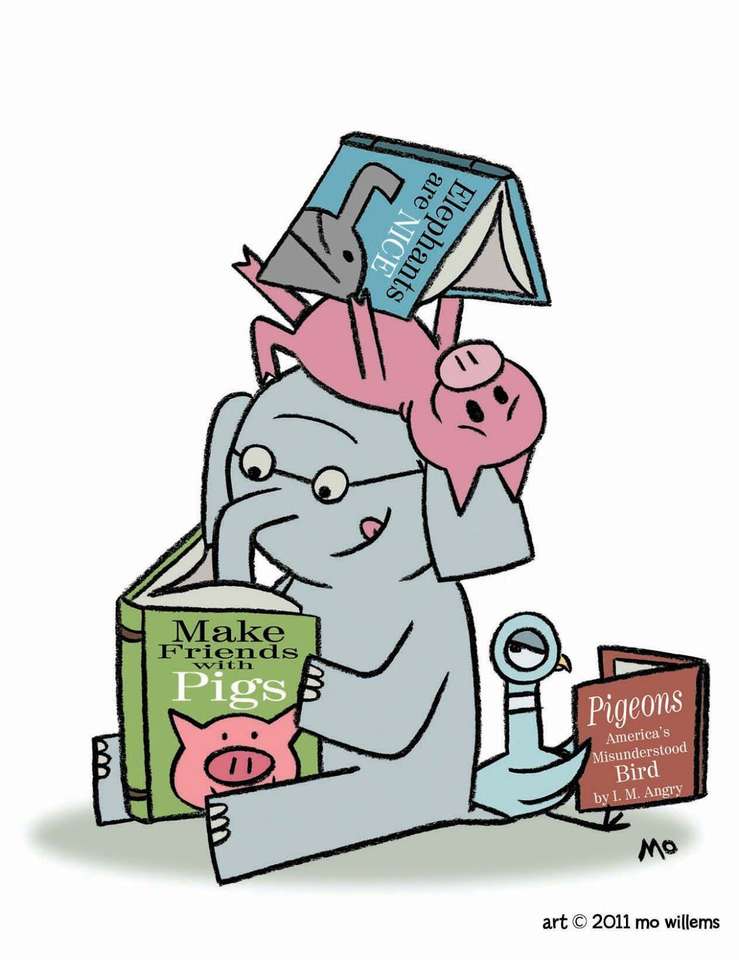 Piggie en olifant online puzzel