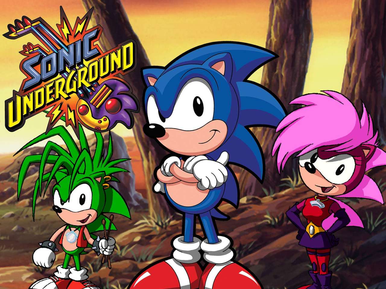 Sonic e seus amigos puzzle online a partir de fotografia
