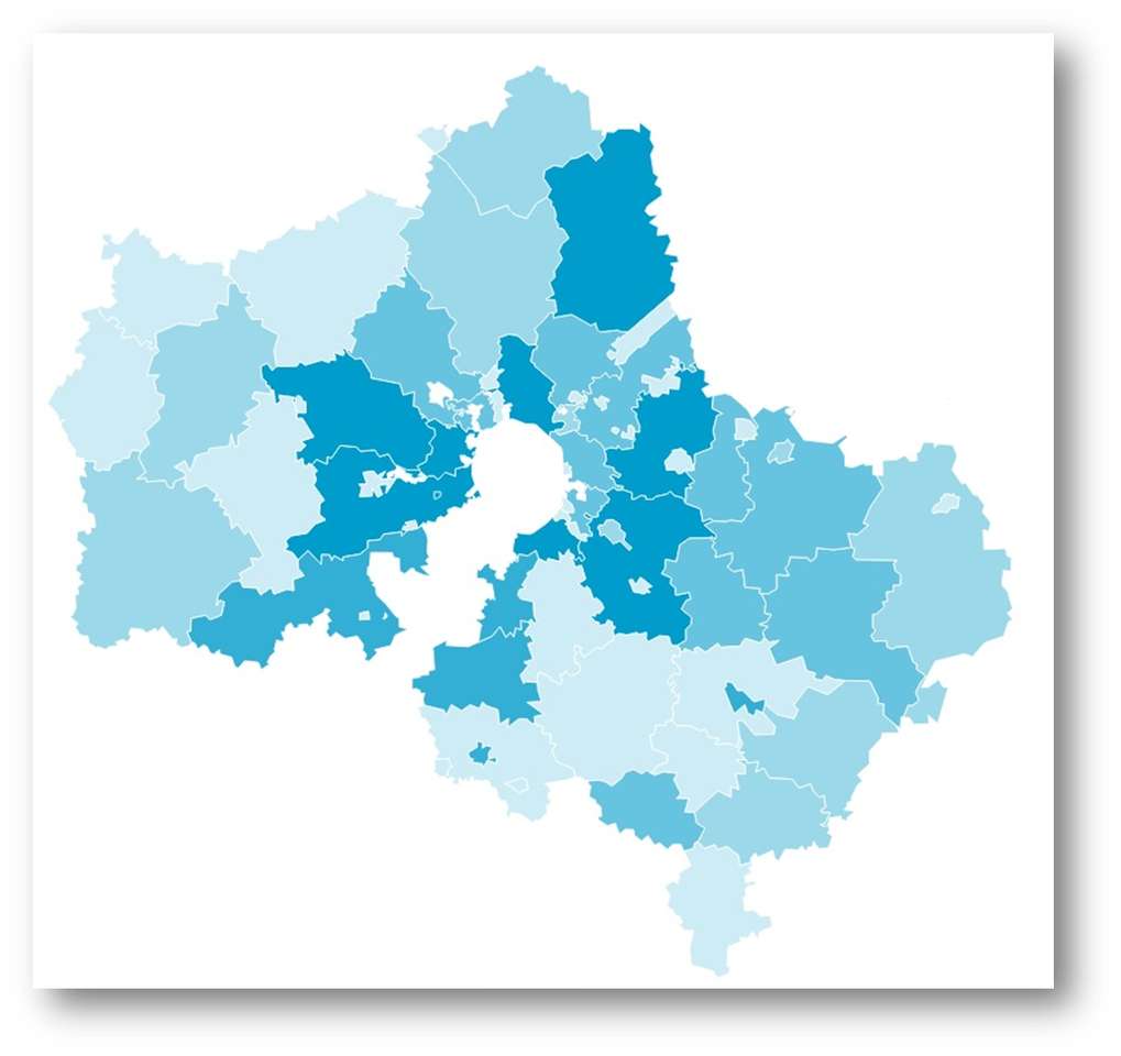 Kaart van de regio Moskou puzzel online van foto