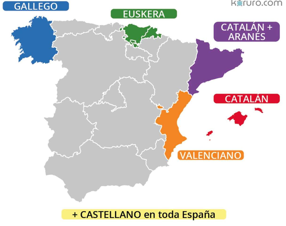 Amtssprachen von Spanien Online-Puzzle