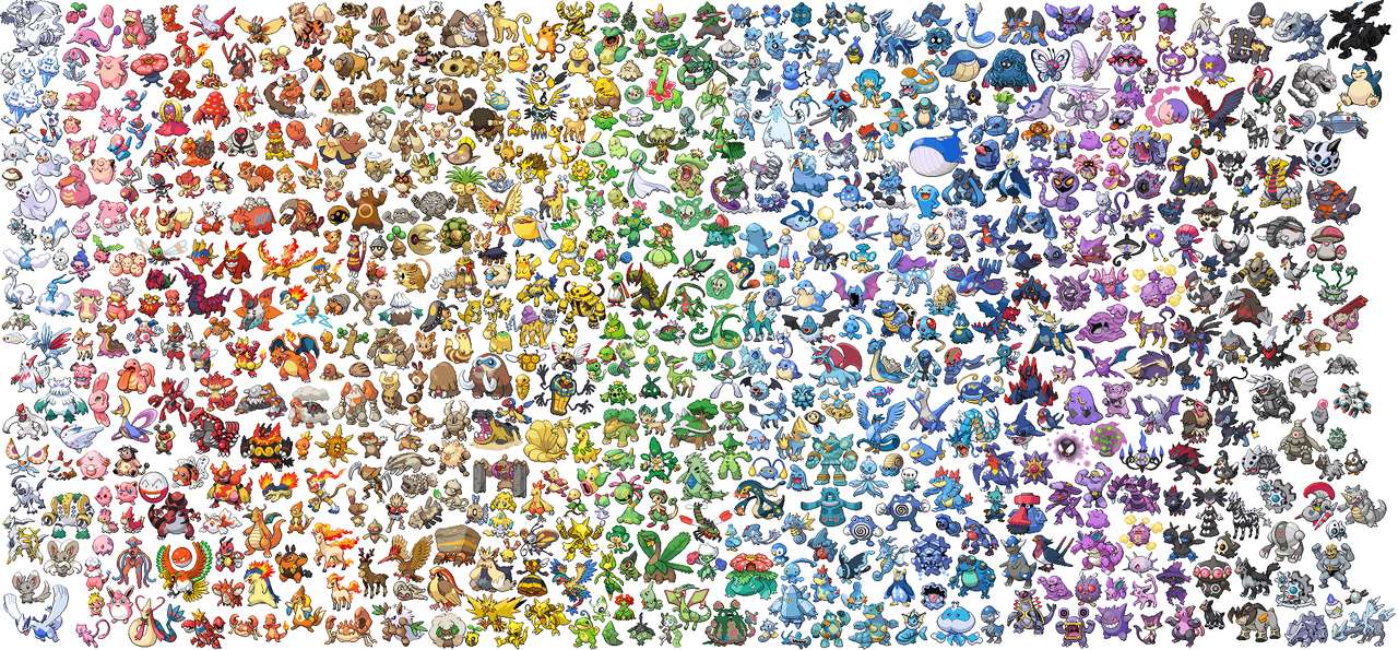 Beaucoup de Pokémons скласти пазл онлайн з фото