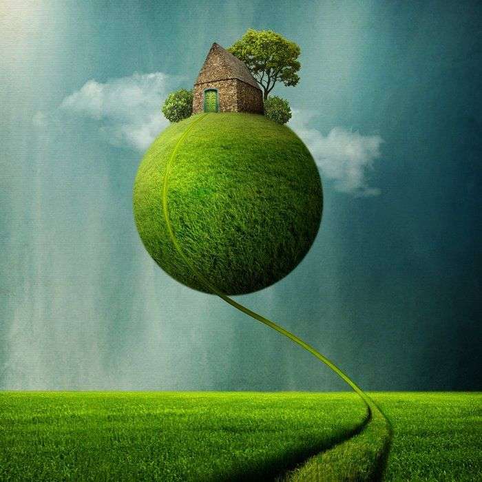 Huis in de lucht puzzel online van foto