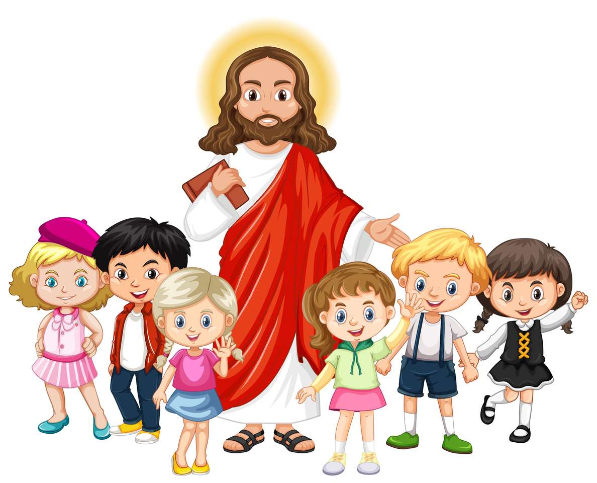 Jesus con niños скласти пазл онлайн з фото