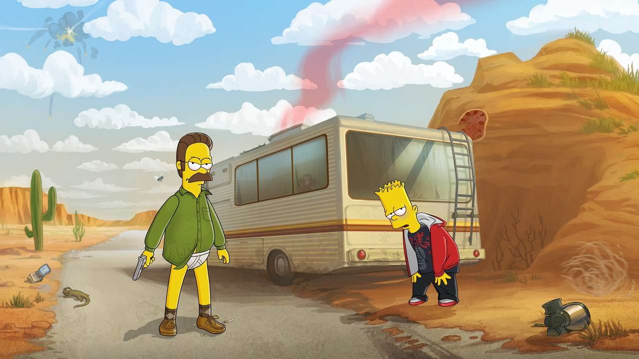 spargerea Simpsons răi puzzle online din fotografie