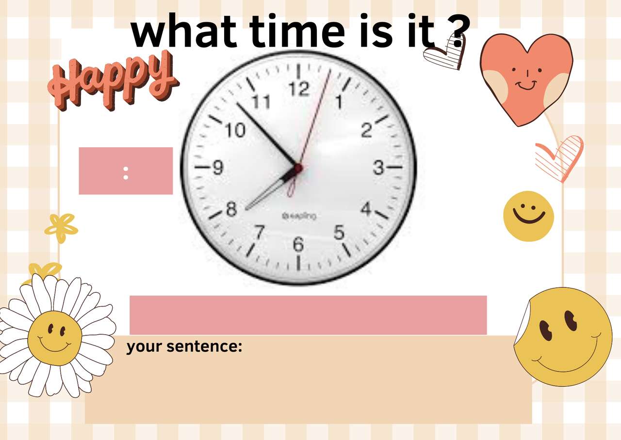 telling time puzzle online from photo